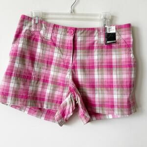 Vintage Y2K New York & Company City Twill Plaid Shorts Size 12 NWT 4" Inseam